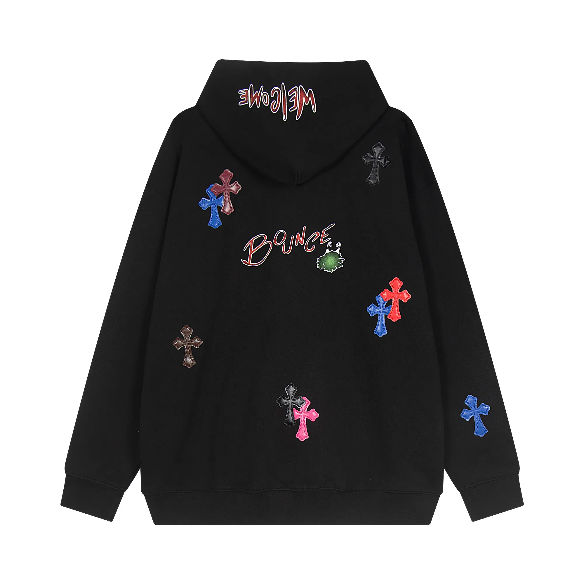 P330 Chrome Hearts Chrome Hearts Dopamine Leather Label Cross Sweatshirt Size: SMLXL Color: Black
